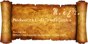 Medveczki Árvácska névjegykártya